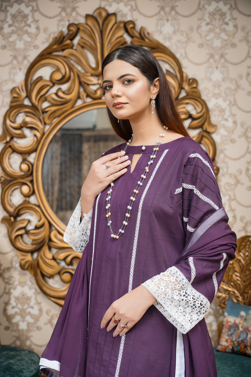 Hoorain Basics | Slub Winter 23 | HB-PUR - Official Hoorain Basics - Agha Fabrics UK