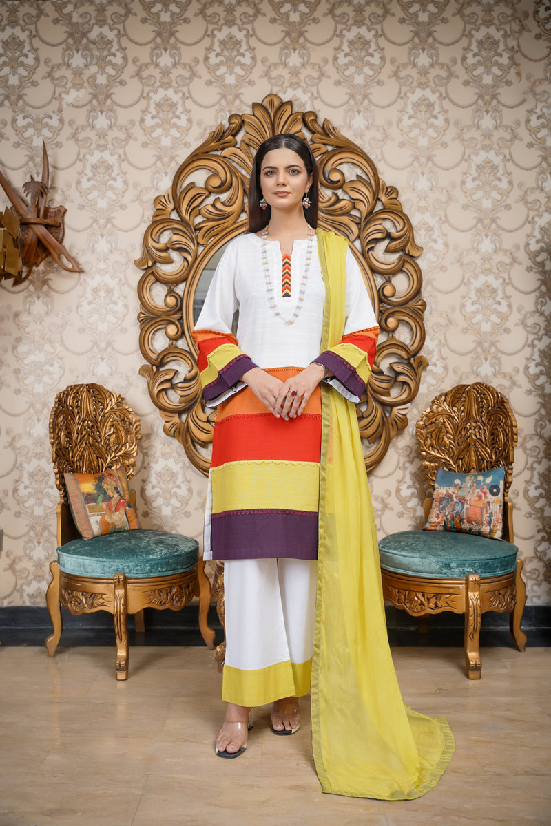 Hoorain Basics | Slub Winter 23 | HB-WHT - Official Hoorain Basics - Agha Fabrics UK