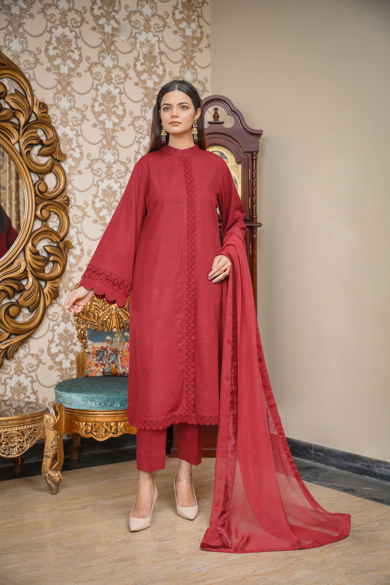 Hoorain Basics | Slub Winter 23 | HB-MRN - Official Hoorain Basics - Agha Fabrics UK