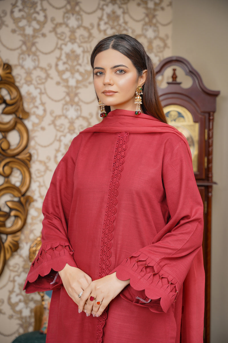 Hoorain Basics | Slub Winter 23 | HB-MRN - Official Hoorain Basics - Agha Fabrics UK