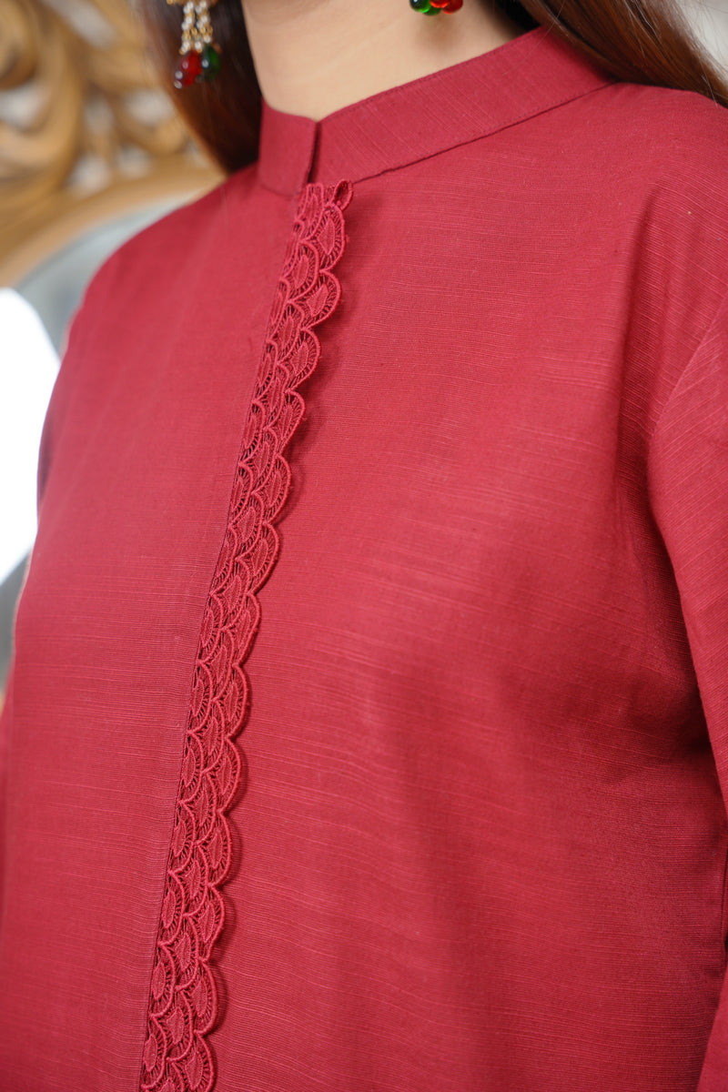 Hoorain Basics | Slub Winter 23 | HB-MRN - Official Hoorain Basics - Agha Fabrics UK