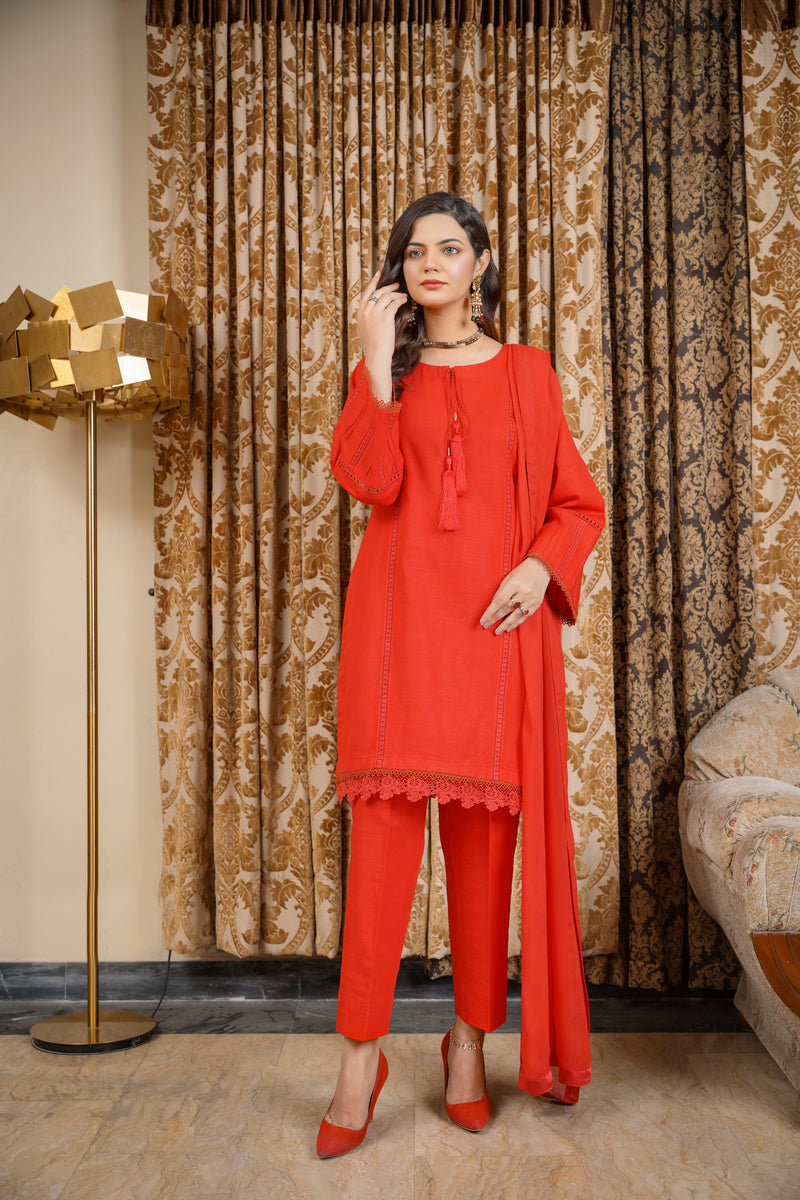 Hoorain Basics | Slub Winter 23 | HB-RD - Official Hoorain Basics - Agha Fabrics UK