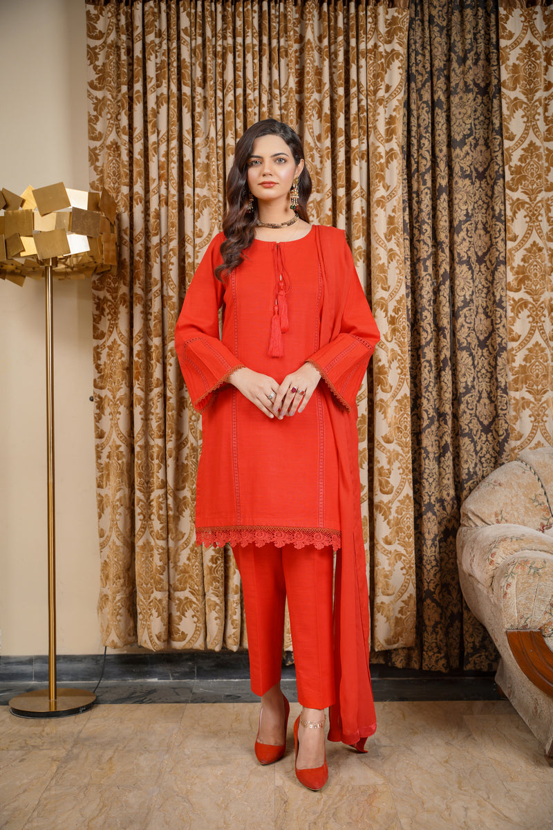 Hoorain Basics | Slub Winter 23 | HB-RD - Official Hoorain Basics - Agha Fabrics UK