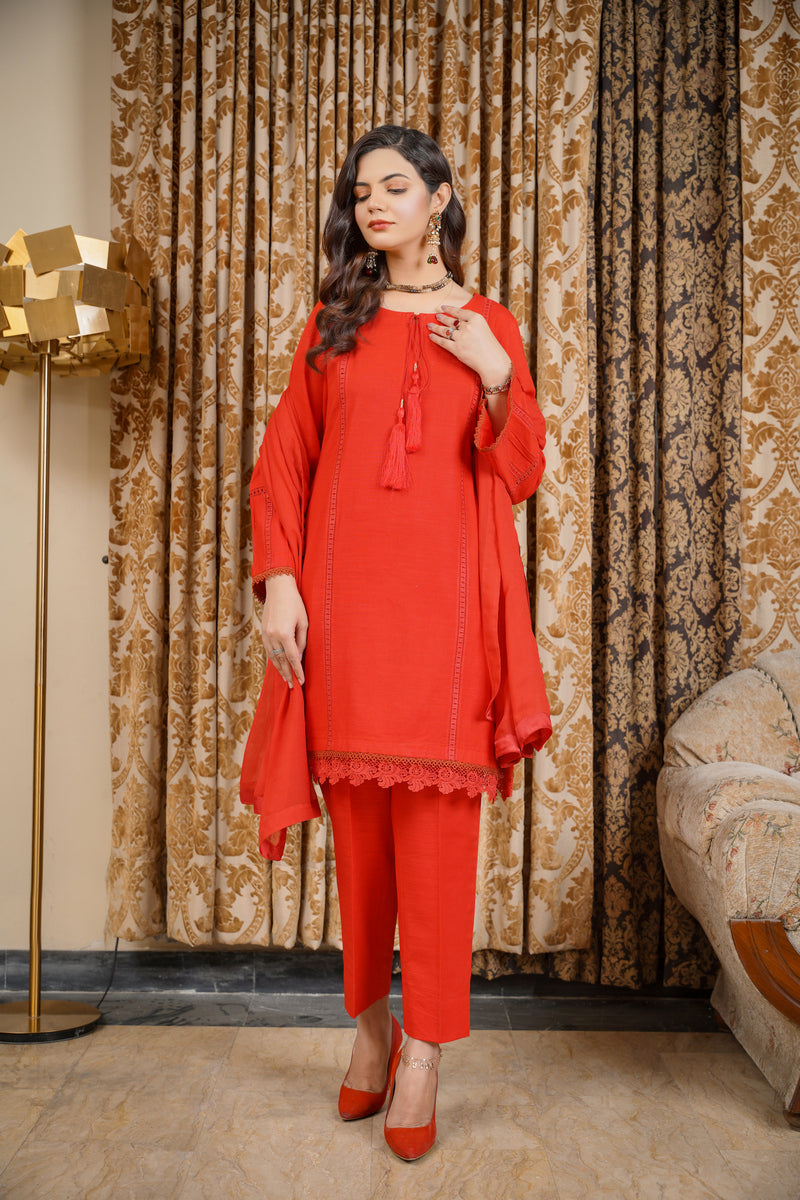 Hoorain Basics | Slub Winter 23 | HB-RD - Official Hoorain Basics - Agha Fabrics UK