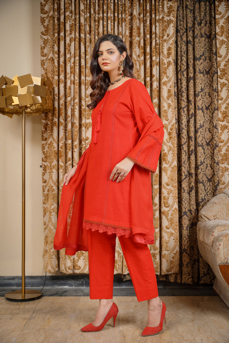 Hoorain Basics | Slub Winter 23 | HB-RD - Official Hoorain Basics - Agha Fabrics UK