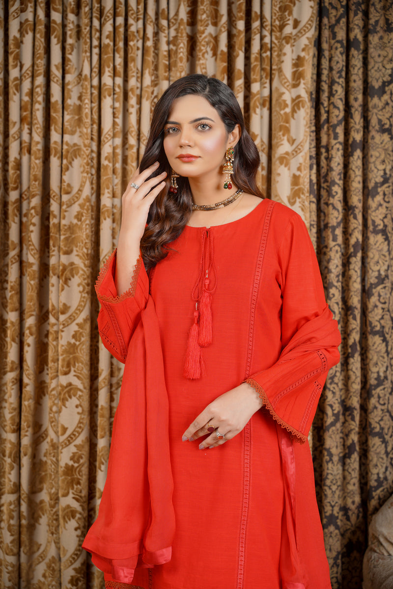 Hoorain Basics | Slub Winter 23 | HB-RD - Official Hoorain Basics - Agha Fabrics UK