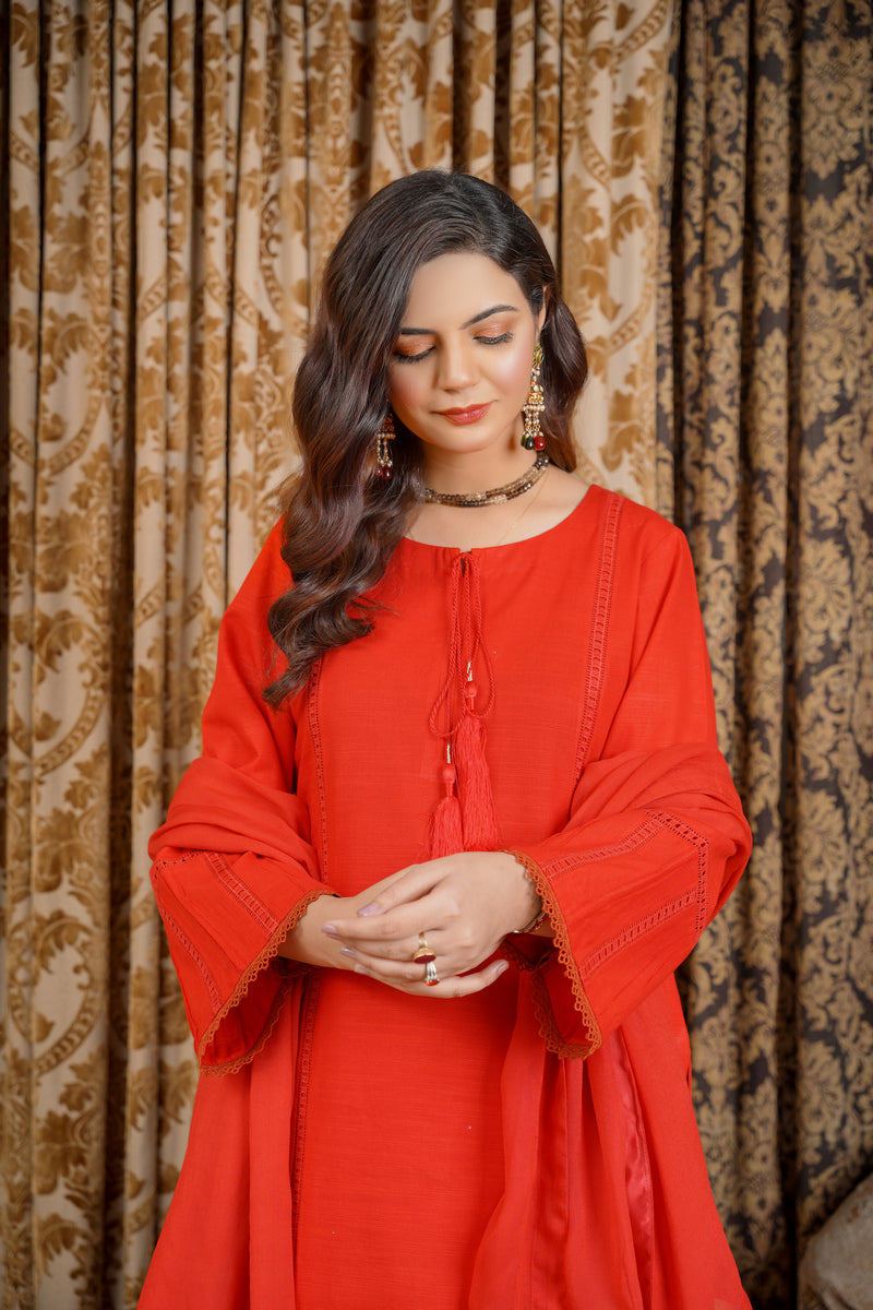 Hoorain Basics | Slub Winter 23 | HB-RD - Official Hoorain Basics - Agha Fabrics UK