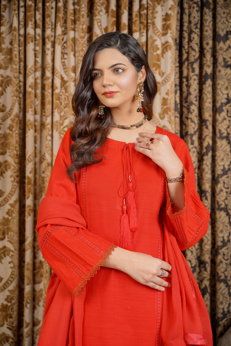 Hoorain Basics | Slub Winter 23 | HB-RD - Official Hoorain Basics - Agha Fabrics UK