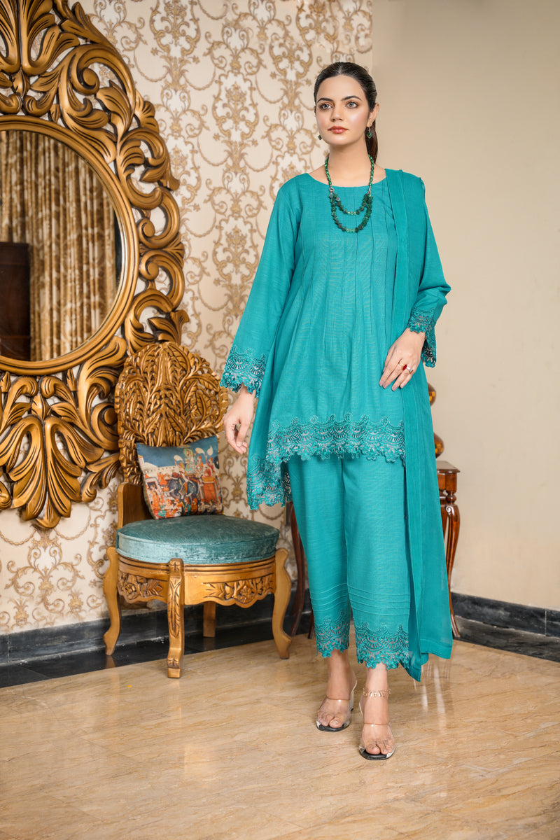 Hoorain Basics | Slub Winter 23 | HB-GRN - Official Hoorain Basics - Agha Fabrics UK