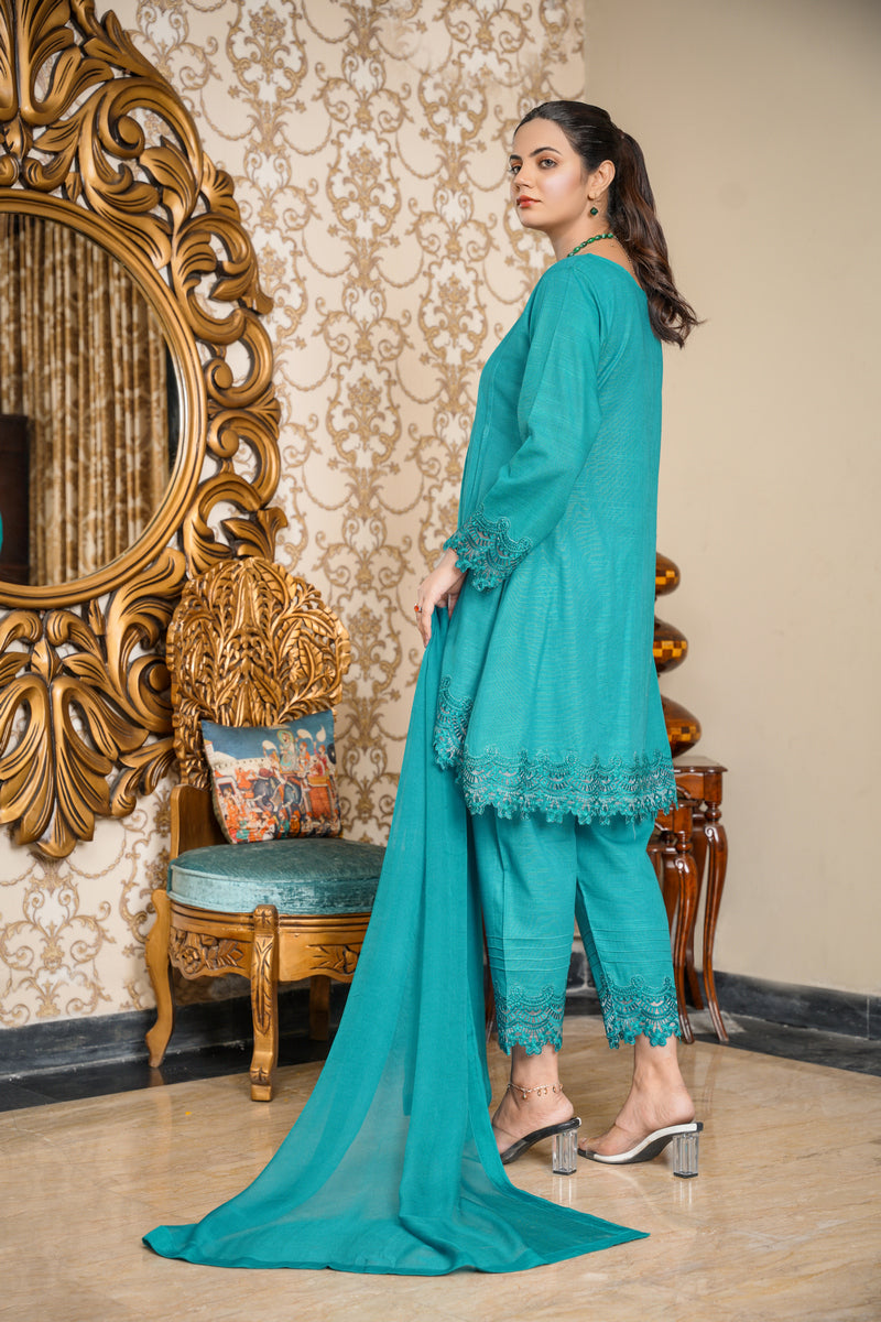 Hoorain Basics | Slub Winter 23 | HB-GRN - Official Hoorain Basics - Agha Fabrics UK