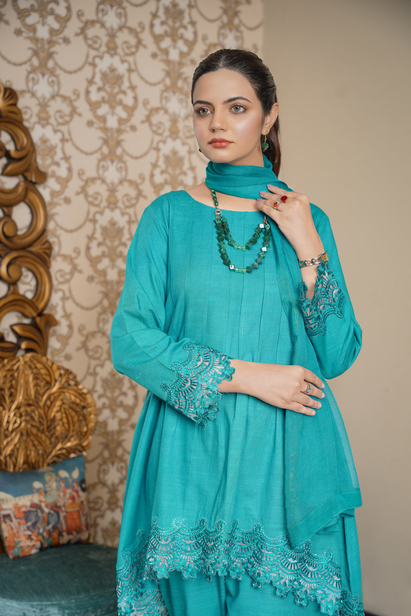 Hoorain Basics | Slub Winter 23 | HB-GRN - Official Hoorain Basics - Agha Fabrics UK
