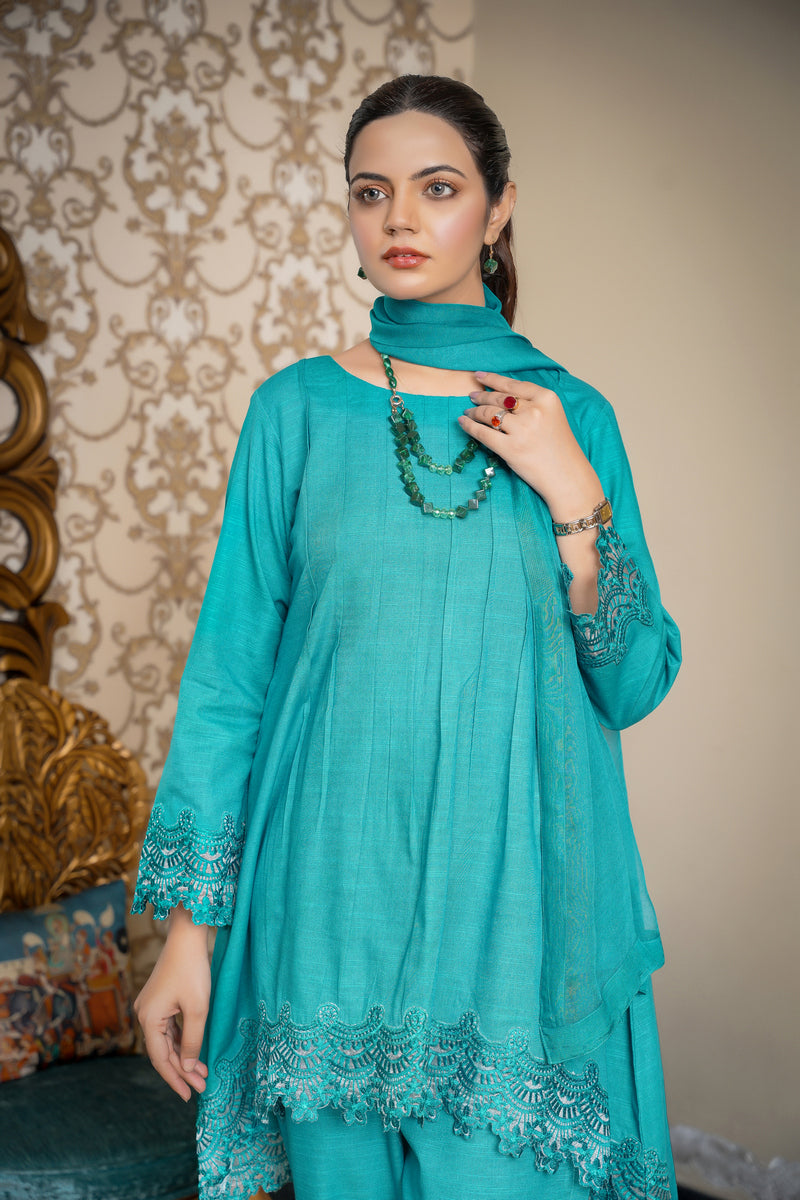 Hoorain Basics | Slub Winter 23 | HB-GRN - Official Hoorain Basics - Agha Fabrics UK