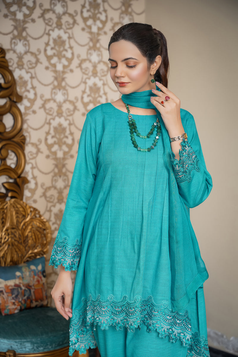 Hoorain Basics | Slub Winter 23 | HB-GRN - Official Hoorain Basics - Agha Fabrics UK