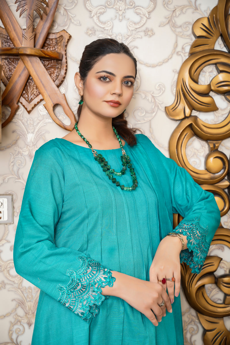 Hoorain Basics | Slub Winter 23 | HB-GRN - Official Hoorain Basics - Agha Fabrics UK