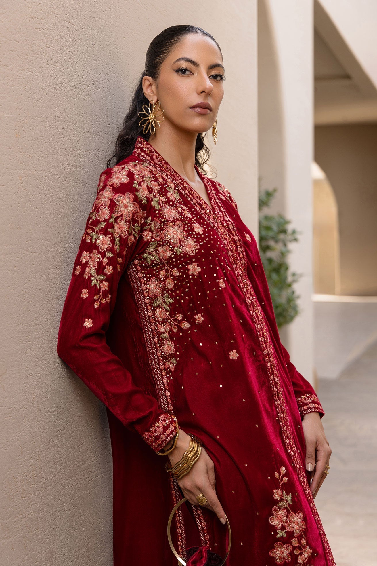 Dhanak | Velvet Edit | FW24DA-2613 MAROON