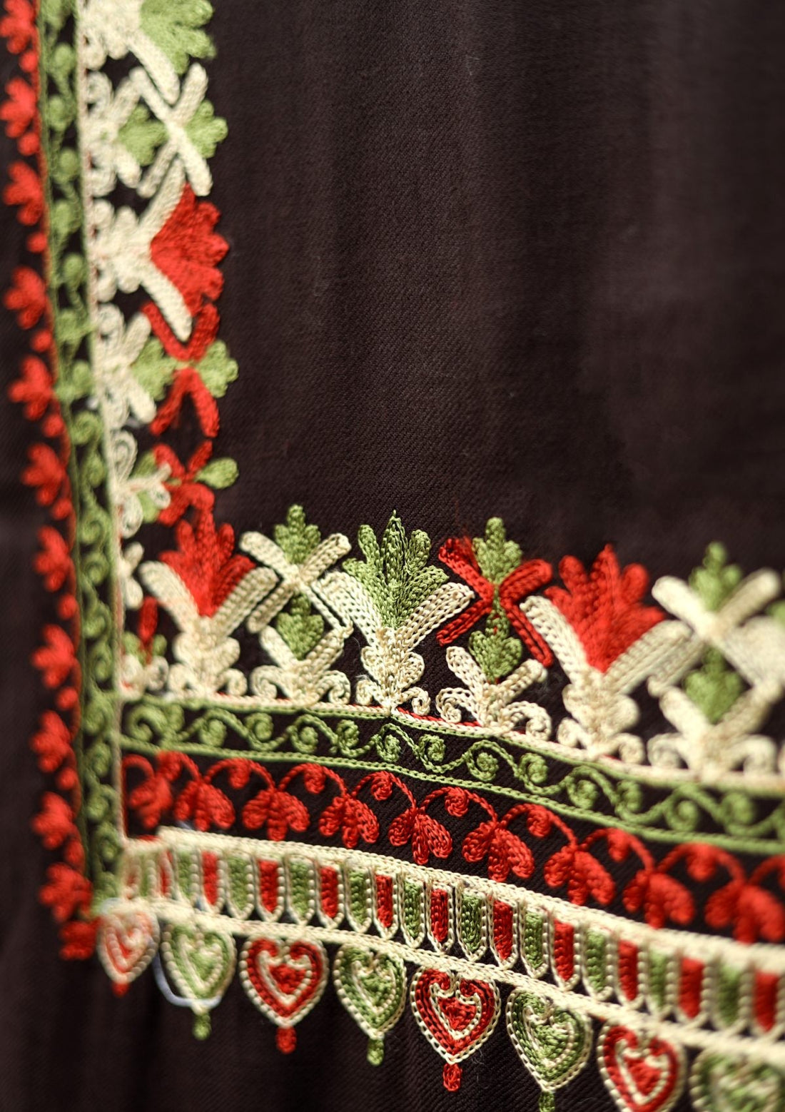 Ari Work Wool Shawl D - 81 - Choclate - Official Shawls Niche - Agha Fabrics UK