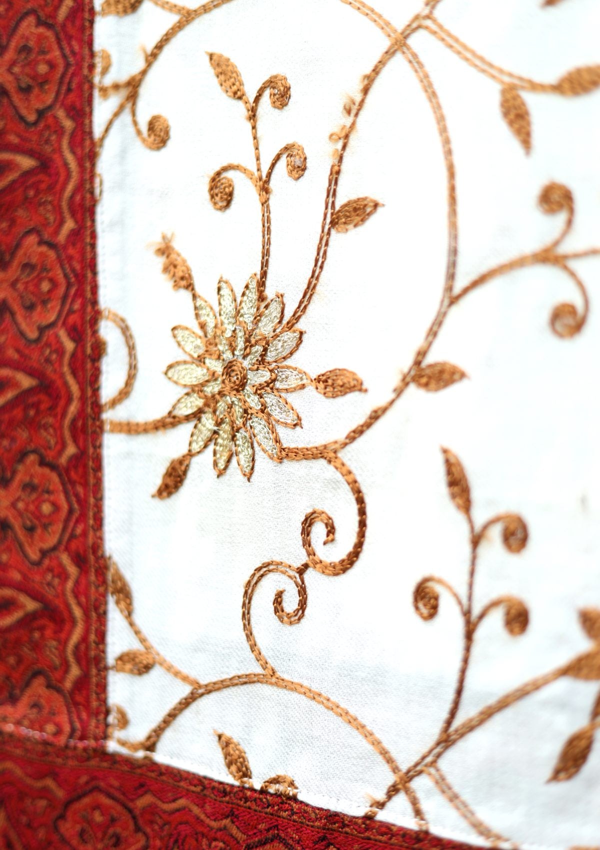 Ari Work Wool Shawl D - 64 - E White - Official Shawls Niche - Agha Fabrics UK