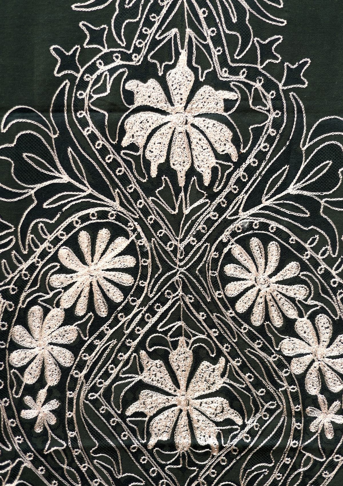 Ari Work Wool Shawl D - 83 - D Green - Official Shawls Niche - Agha Fabrics UK