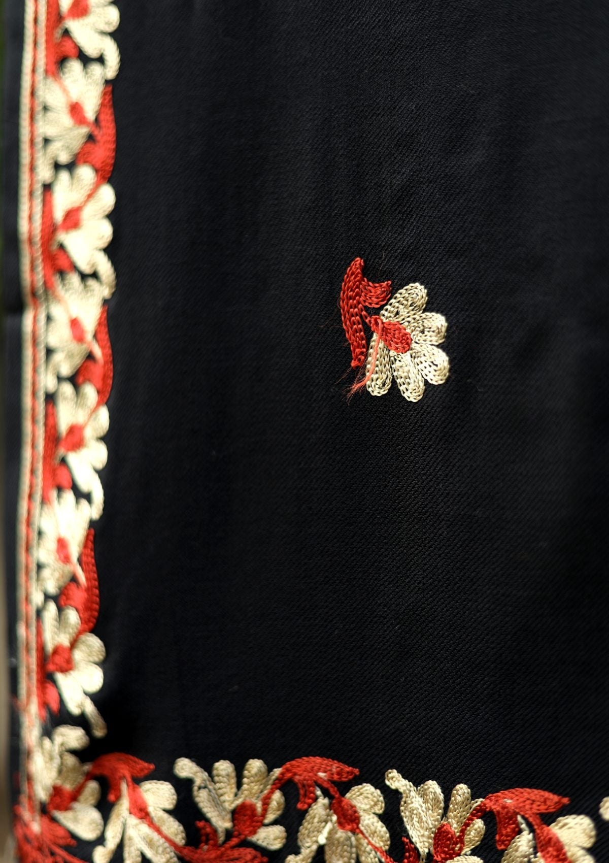 Ari Work Wool Shawl D - 74 - Black - Official Shawls Niche - Agha Fabrics UK