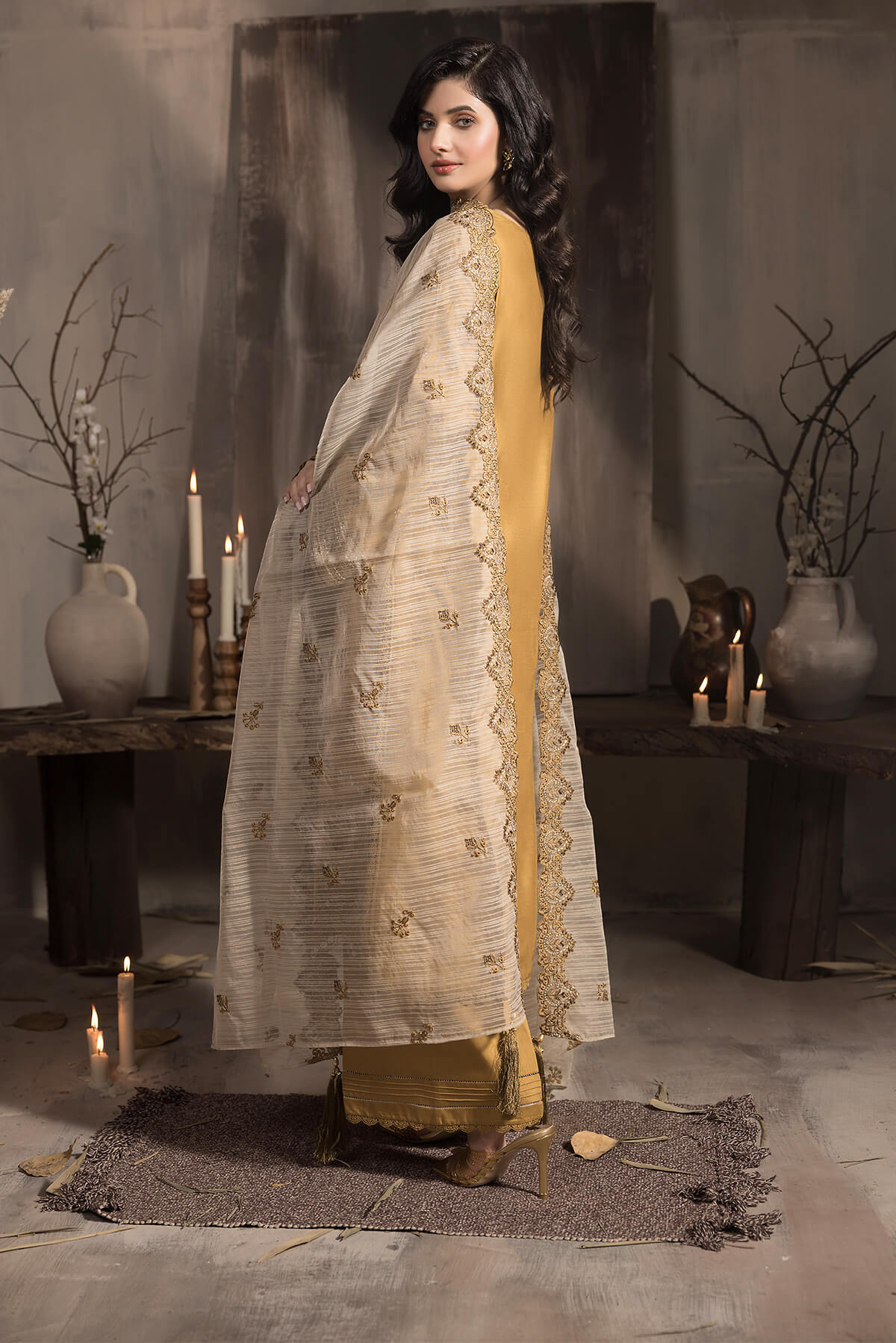 Imrozia Premium | Sehar Winter Collection | I.P-70 Sunheri - Official Imrozia Premium - Agha Fabrics UK