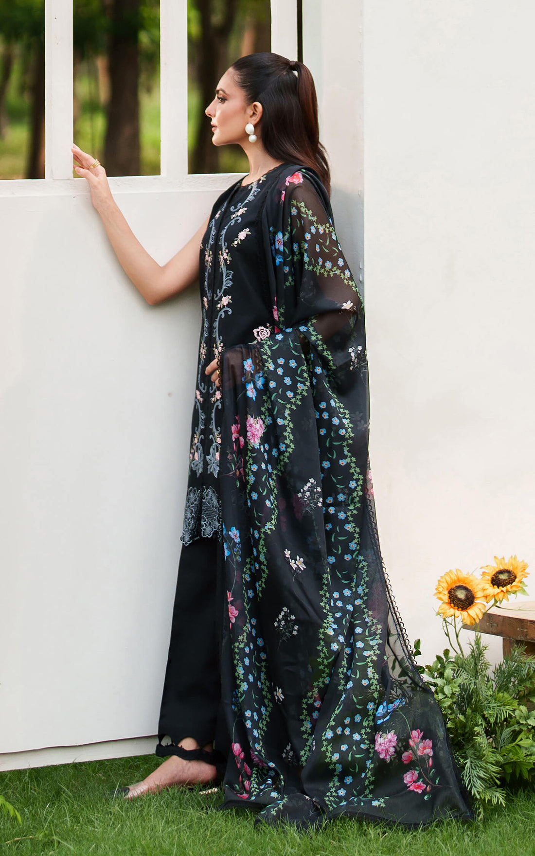 Asifa and Nabeel | Eden Cambric 25 | Ink Blossom ECU25-02 -  Asifa and Nabeel Ladies Clothes - Original Designer Dress - House of Maryam