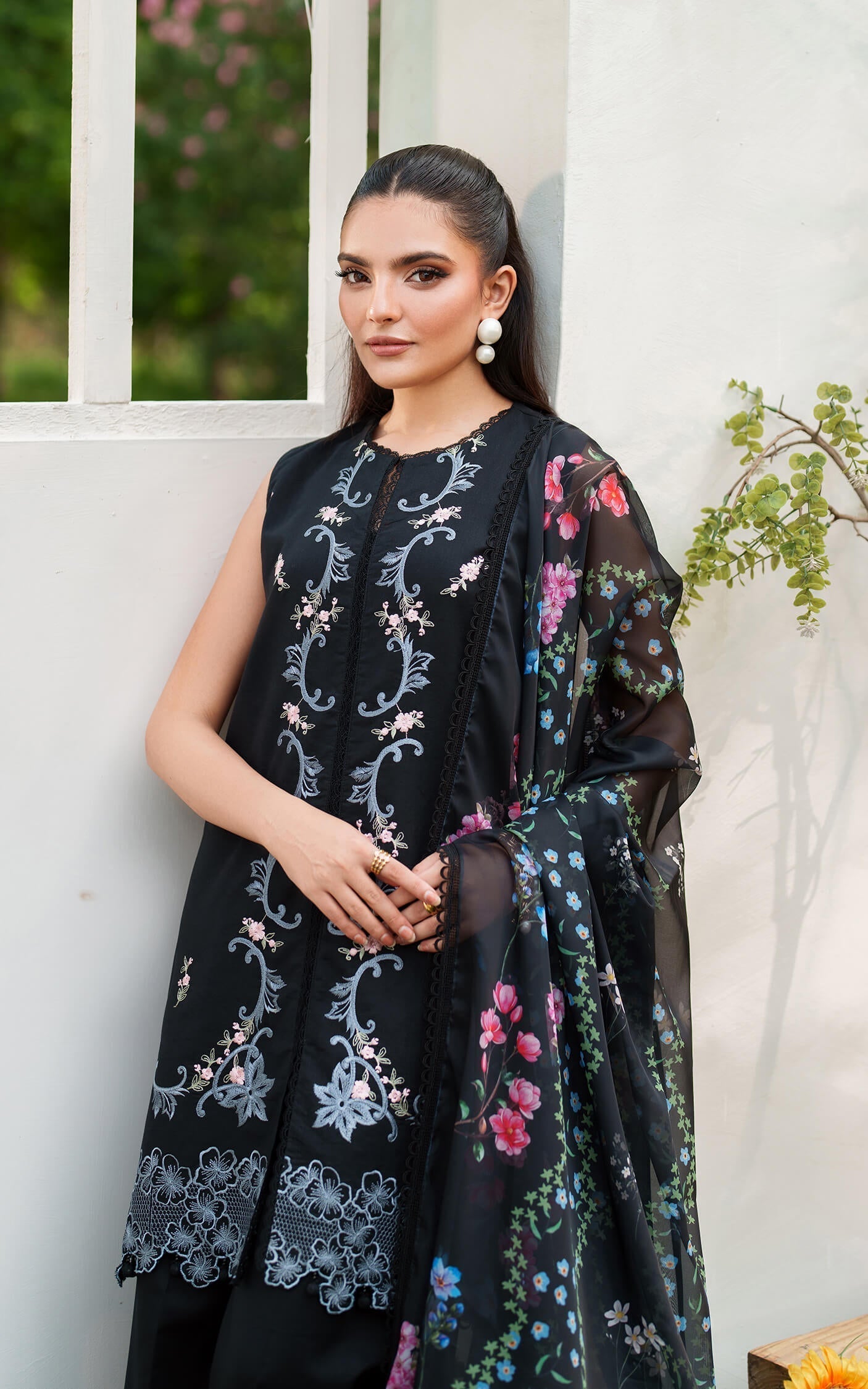 Asifa and Nabeel | Eden Cambric 25 | Ink Blossom ECU25-02 -  Asifa and Nabeel Ladies Clothes - Original Designer Dress - House of Maryam