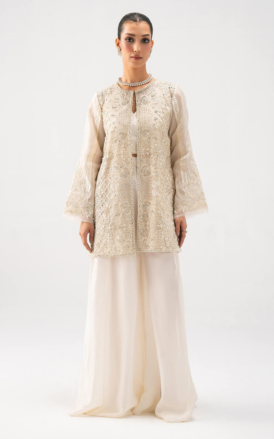 Asifa and Nabeel | Lyle Luxury Formals 25 | Ivory Élan - Official Asifa and Nabeel - Agha Fabrics UK