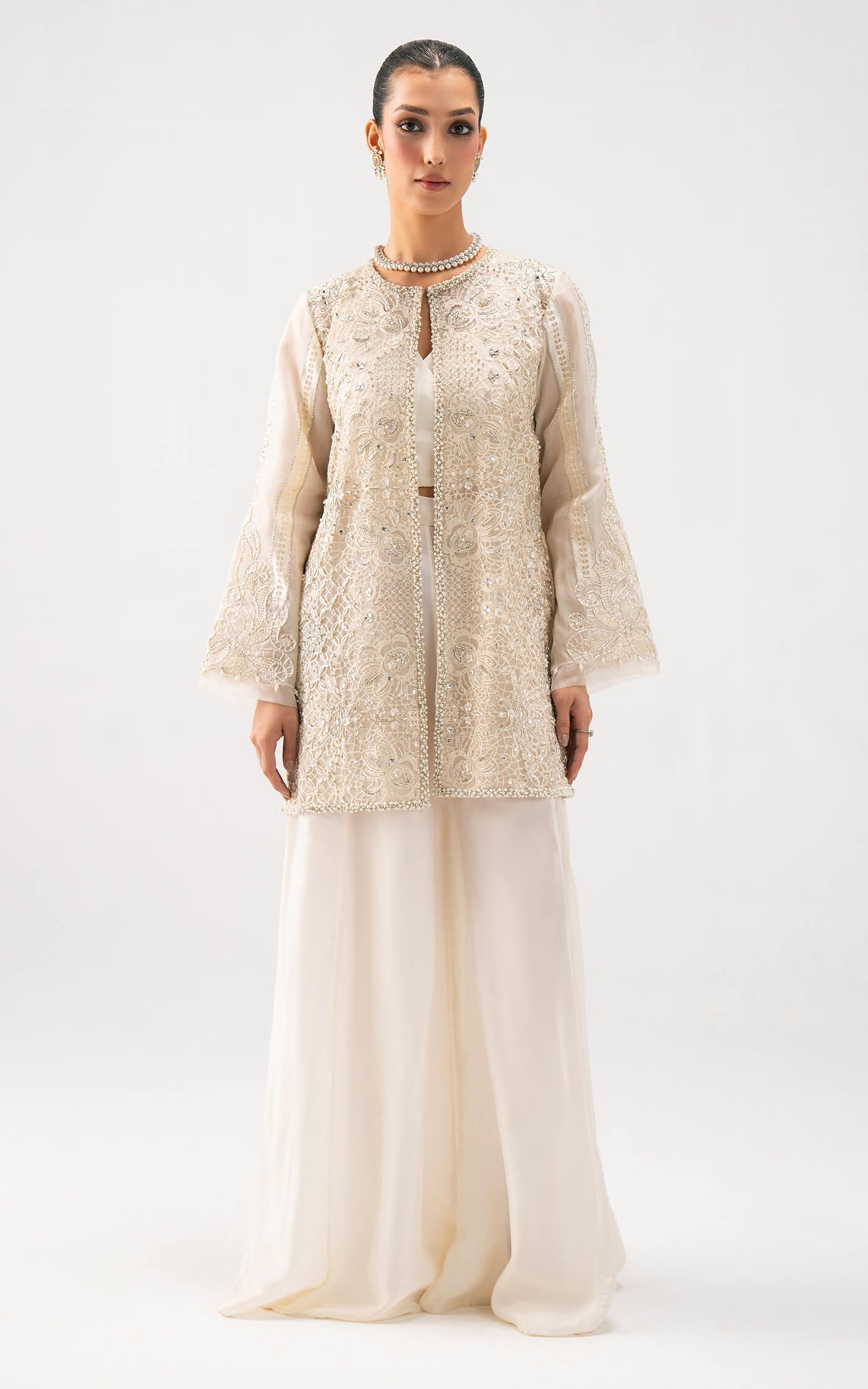 Asifa and Nabeel | Lyle Luxury Formals 25 | Ivory Élan - Official Asifa and Nabeel - Agha Fabrics UK