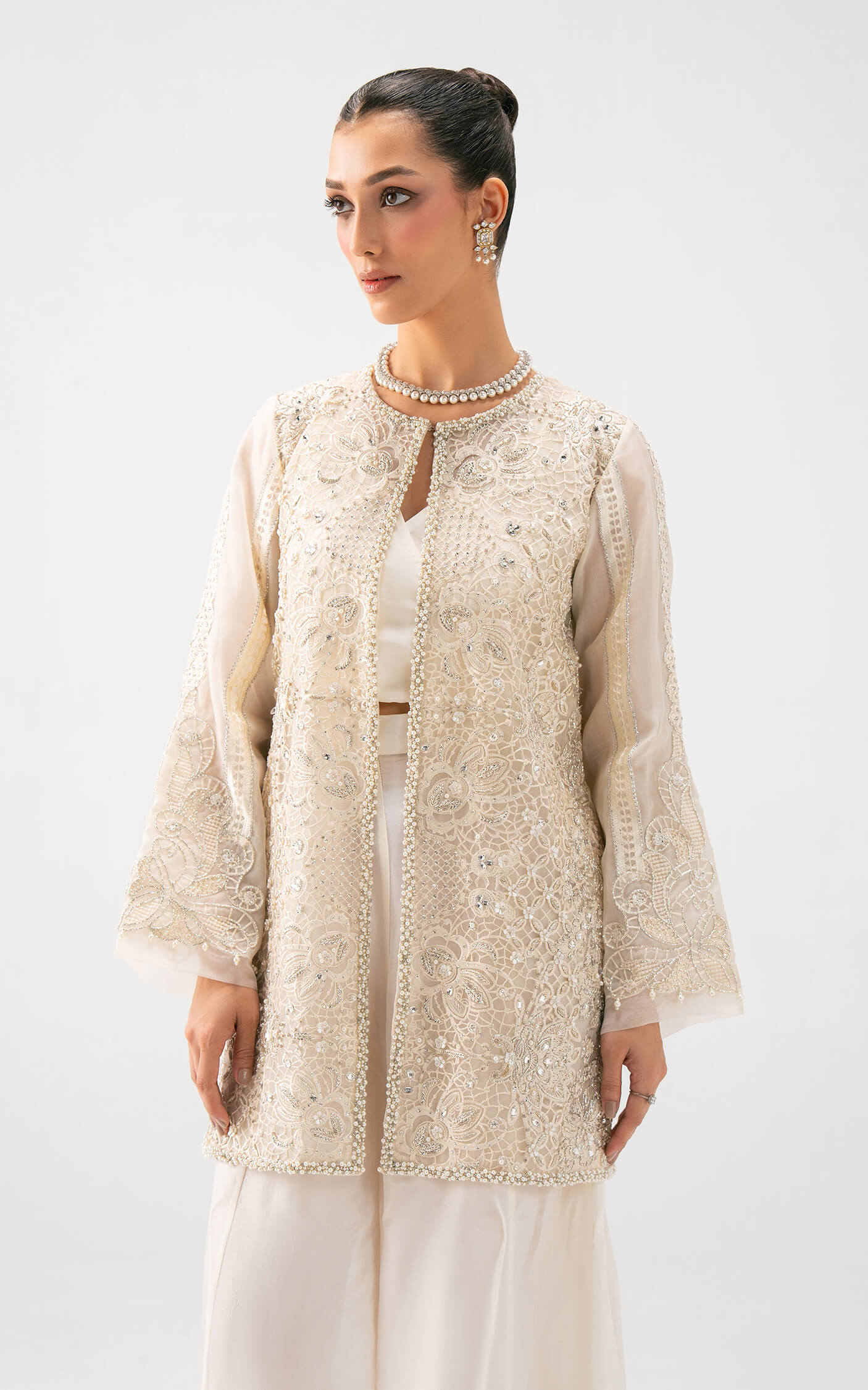 Asifa and Nabeel | Lyle Luxury Formals 25 | Ivory Élan - Official Asifa and Nabeel - Agha Fabrics UK