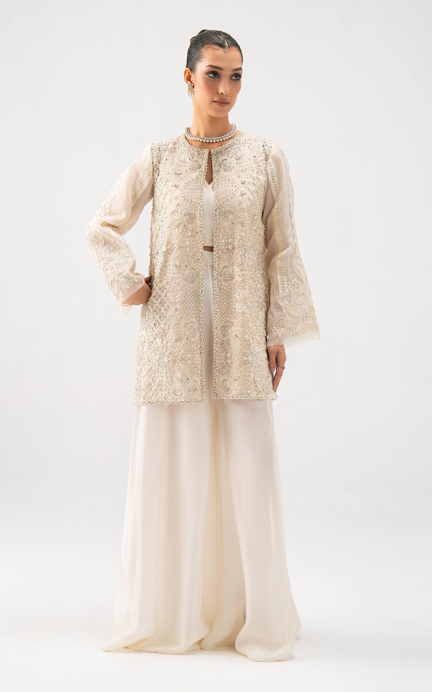 Asifa and Nabeel | Lyle Luxury Formals 25 | Ivory Élan - Official Asifa and Nabeel - Agha Fabrics UK