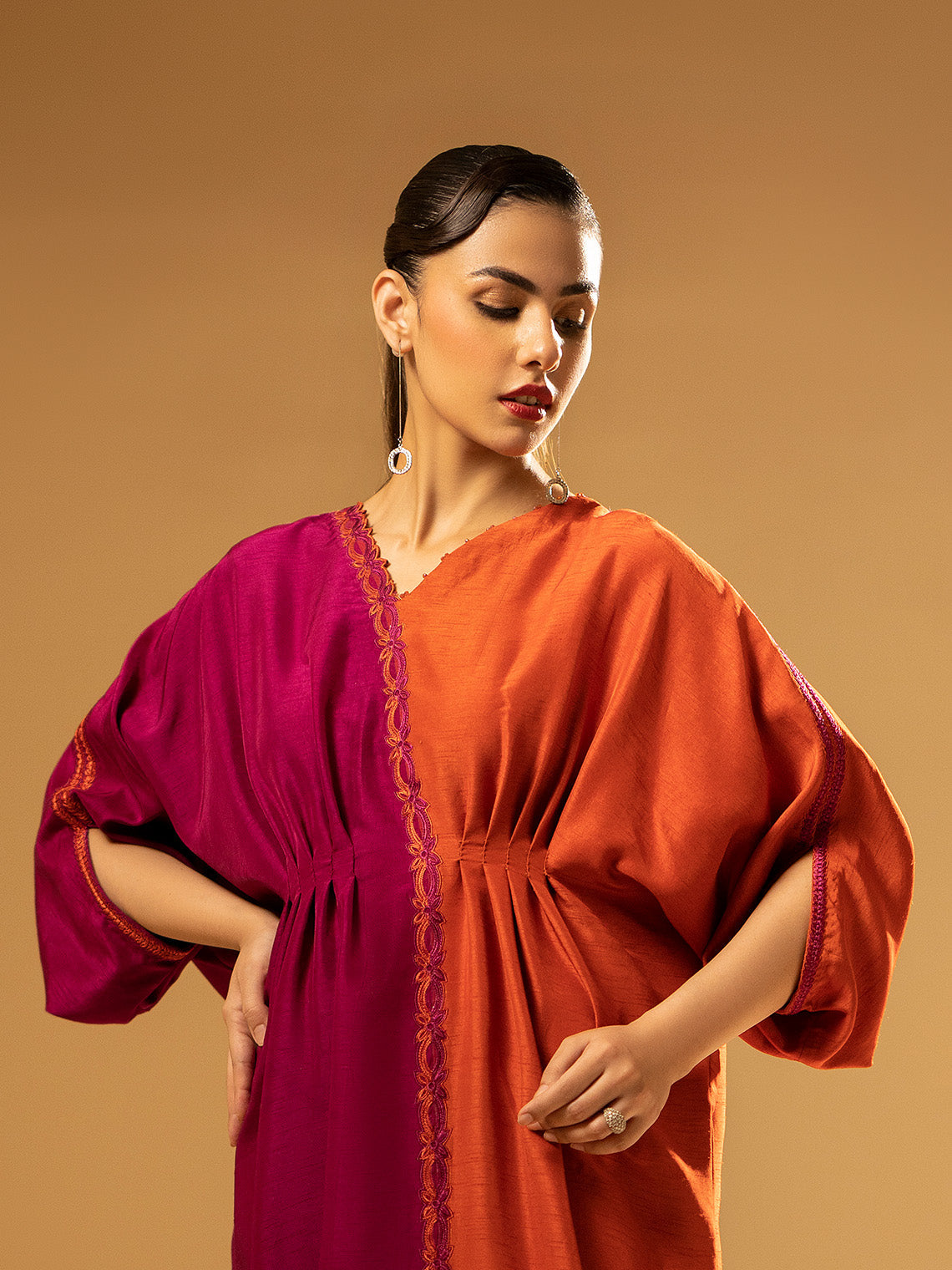 Fozia Khalid | Eid Edit 24 | Split-Tone Kaftan - Official Fozia Khalid - Agha Fabrics UK