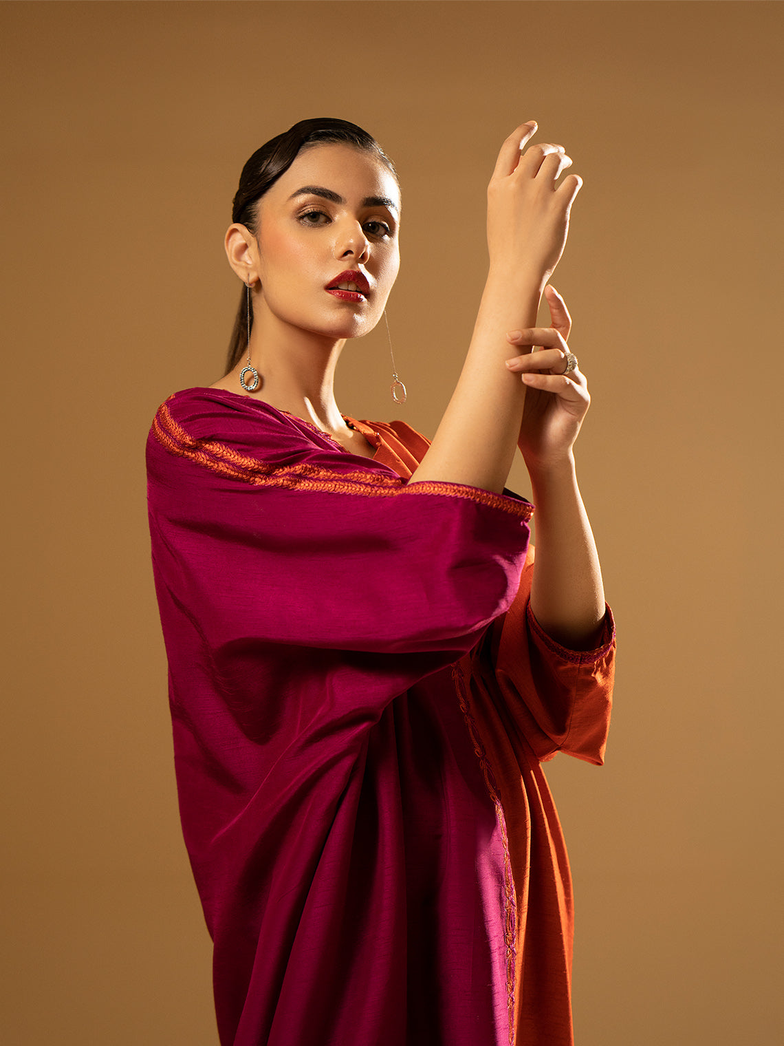 Fozia Khalid | Eid Edit 24 | Split-Tone Kaftan - Official Fozia Khalid - Agha Fabrics UK