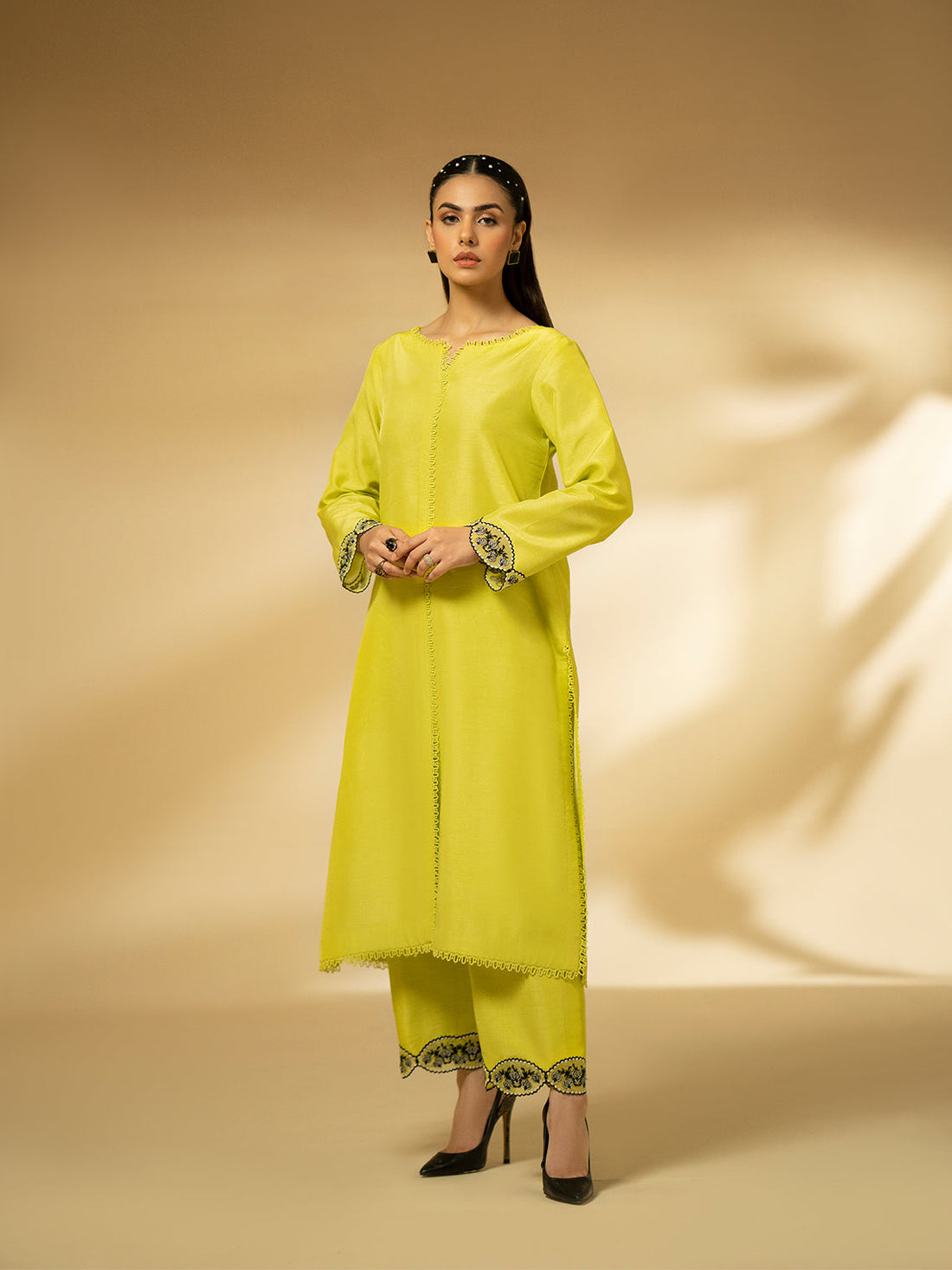 Fozia Khalid | Eid Edit 24 | Lime Zest - Official Fozia Khalid - Agha Fabrics UK