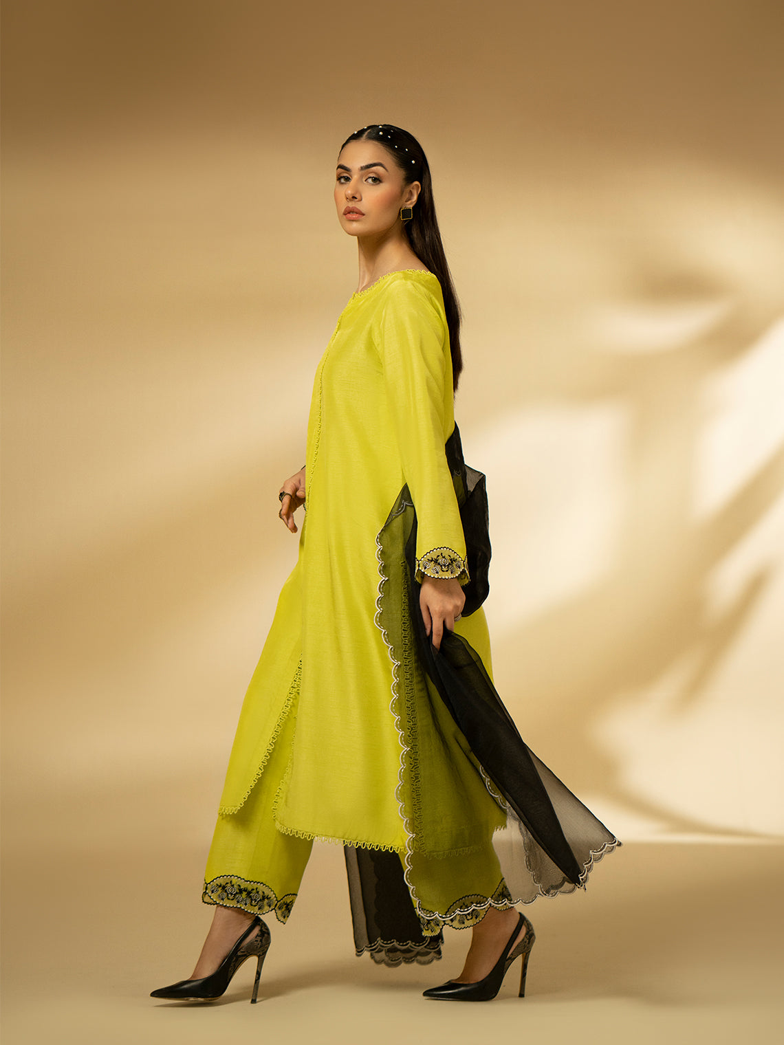 Fozia Khalid | Eid Edit 24 | Lime Zest - Official Fozia Khalid - Agha Fabrics UK