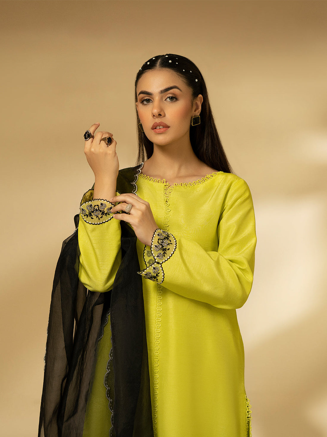 Fozia Khalid | Eid Edit 24 | Lime Zest - Official Fozia Khalid - Agha Fabrics UK