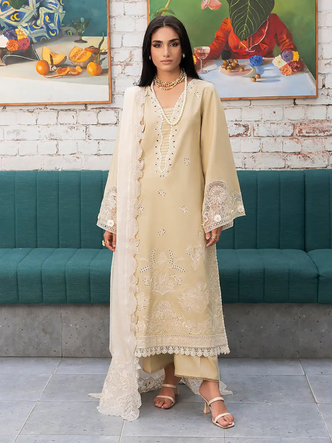 Izel | Meadow Muse Embroidered Lawn 25 | LIORA - Official Izel - Agha Fabrics UK