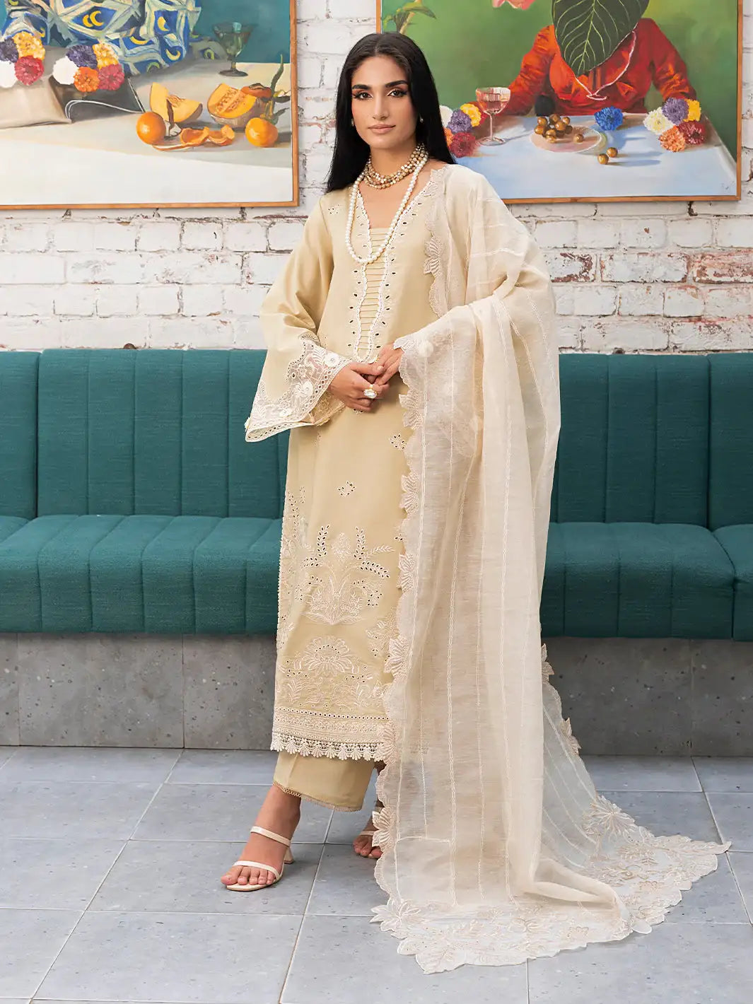 Izel | Meadow Muse Embroidered Lawn 25 | LIORA - Official Izel - Agha Fabrics UK