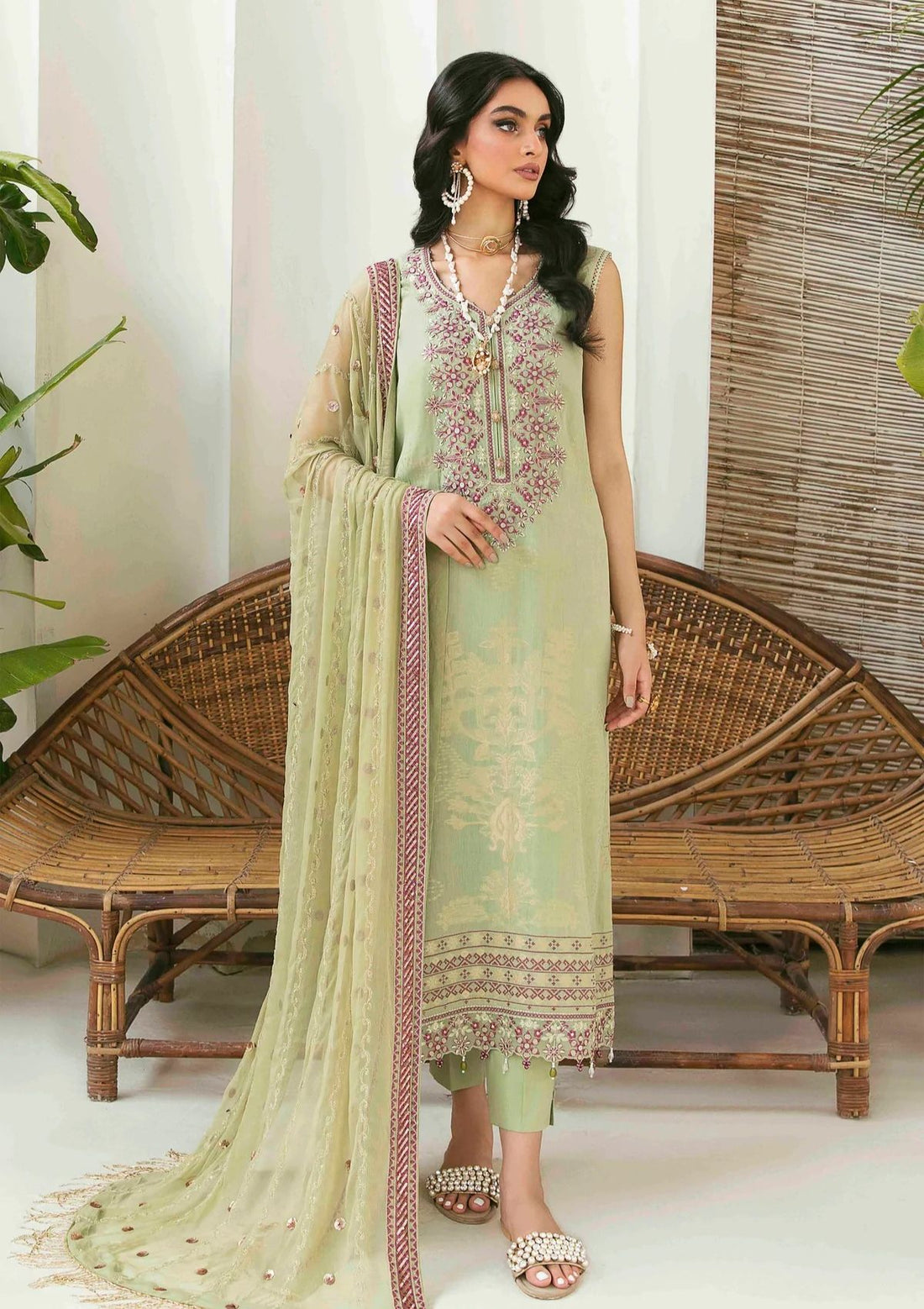 Lawn Collection - Nureh - Maya Jacquard - Cambric - NJ#41 - Official Nureh - Agha Fabrics UK