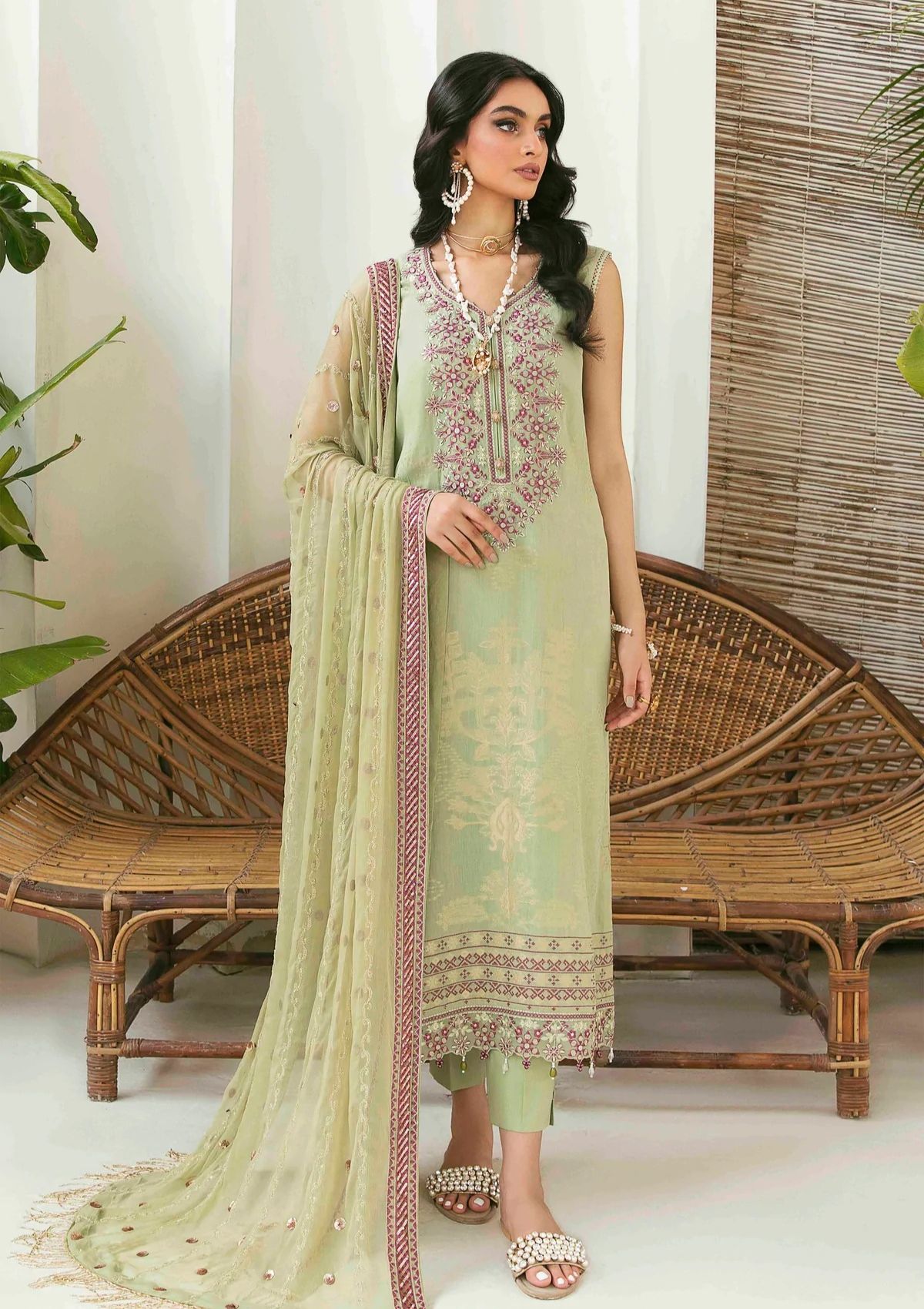 Lawn Collection - Nureh - Maya Jacquard - Cambric - NJ#41 - Official Nureh - Agha Fabrics UK