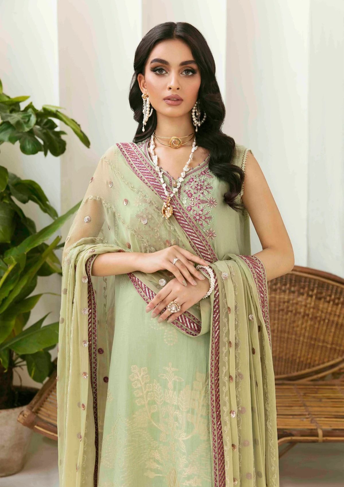 Lawn Collection - Nureh - Maya Jacquard - Cambric - NJ#41 - Official Nureh - Agha Fabrics UK