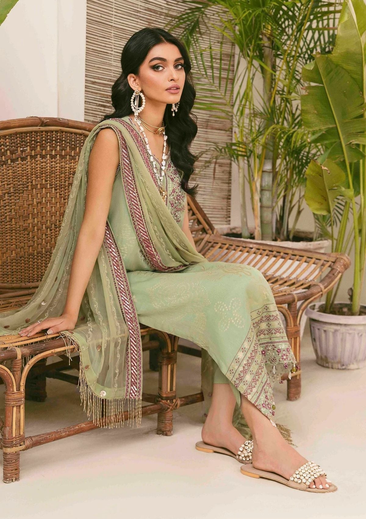 Lawn Collection - Nureh - Maya Jacquard - Cambric - NJ#41 - Official Nureh - Agha Fabrics UK
