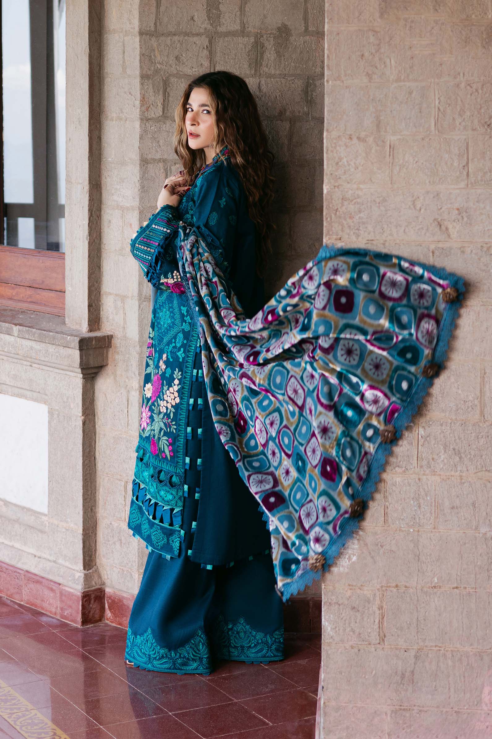 Maryam Hussain | Winter Shawl 2024 | Opal - Official Maryam Hussain - Agha Fabrics UK