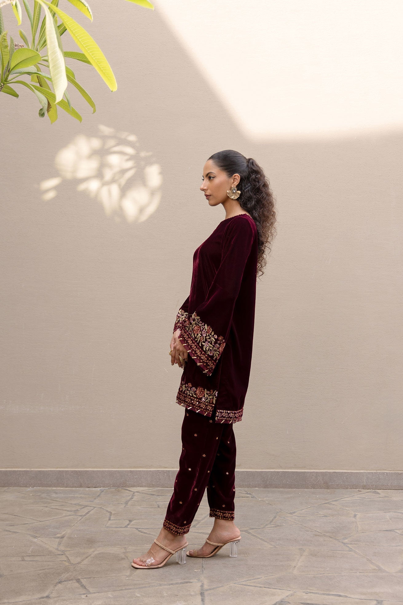 Dhanak | Velvet Edit | FW24DA-2620 MAROON