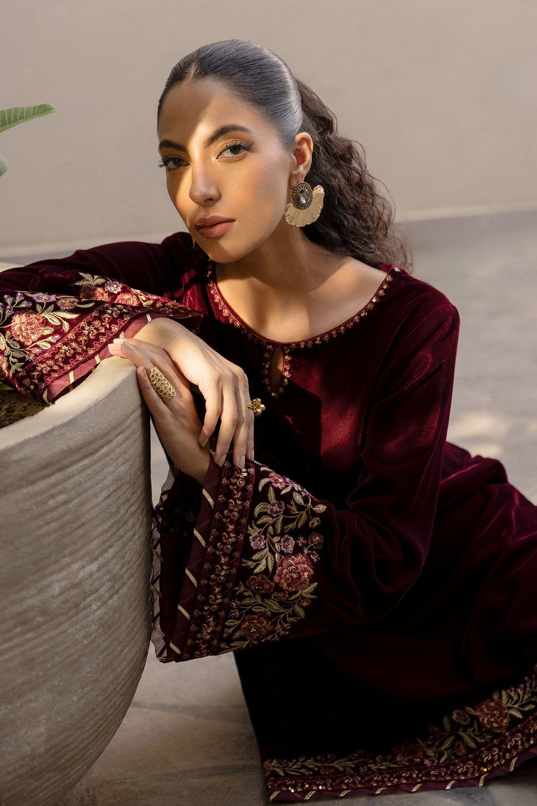 Dhanak | Velvet Edit | FW24DA-2620 MAROON
