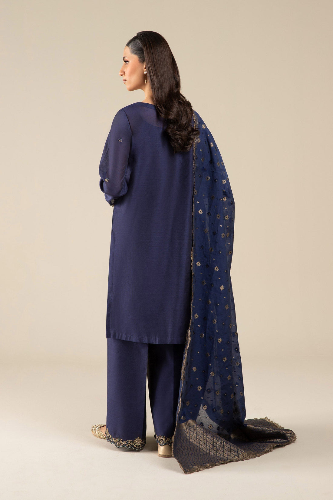 Maria B | Basics RTW | 3 Pc Embroidered Two Tone Silk Suit | MB-FS25-30