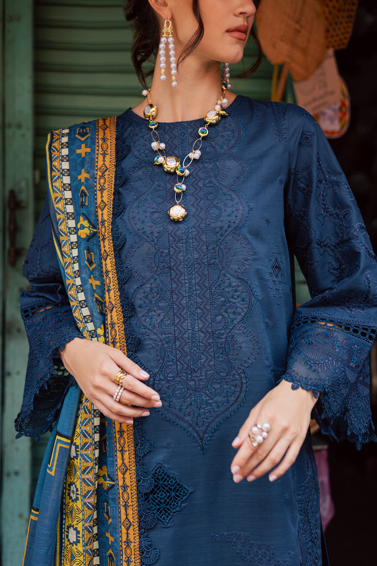 Marjjan | Carnation Lawn | MBL-13 A (TEAL BLUE) - Official Marjjan - Agha Fabrics UK