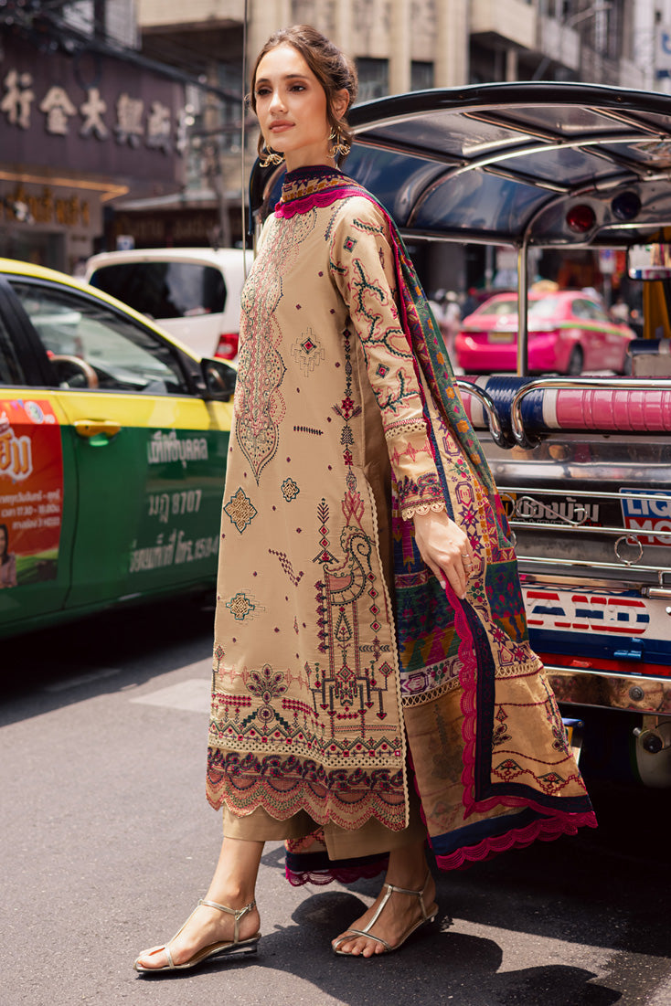 Marjjan | Carnation Lawn | MBL-13 B (BEIGE) - Official Marjjan - Agha Fabrics UK