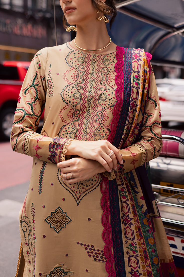 Marjjan | Carnation Lawn | MBL-13 B (BEIGE) - Official Marjjan - Agha Fabrics UK