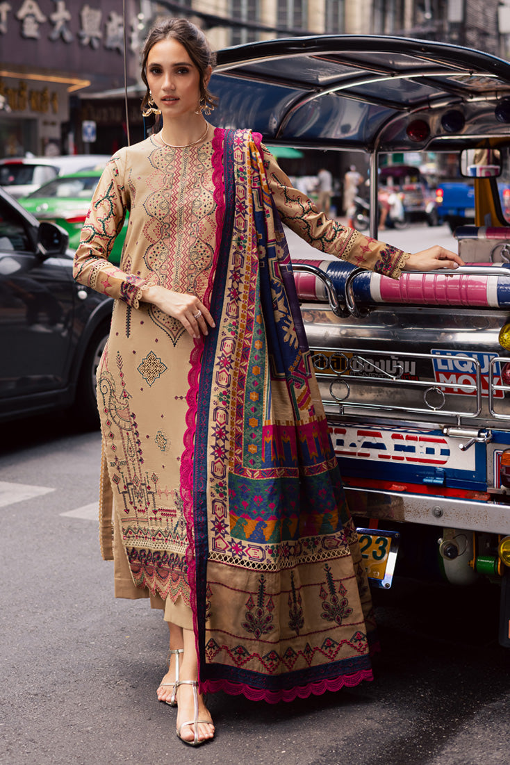 Marjjan | Carnation Lawn | MBL-13 B (BEIGE) - Official Marjjan - Agha Fabrics UK