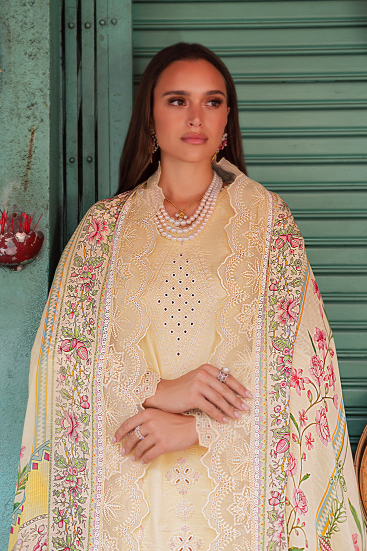Marjjan | Carnation Lawn | MBL-14 B (LIME YELLOW) - Official Marjjan - Agha Fabrics UK